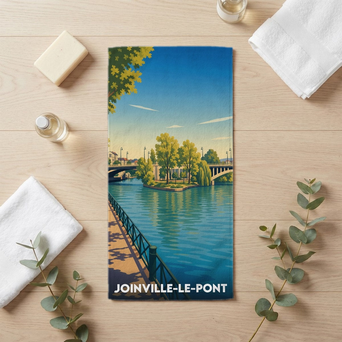 Serviette de bain 30 cm x 60 cm souvenir de Joinville-le-Pont