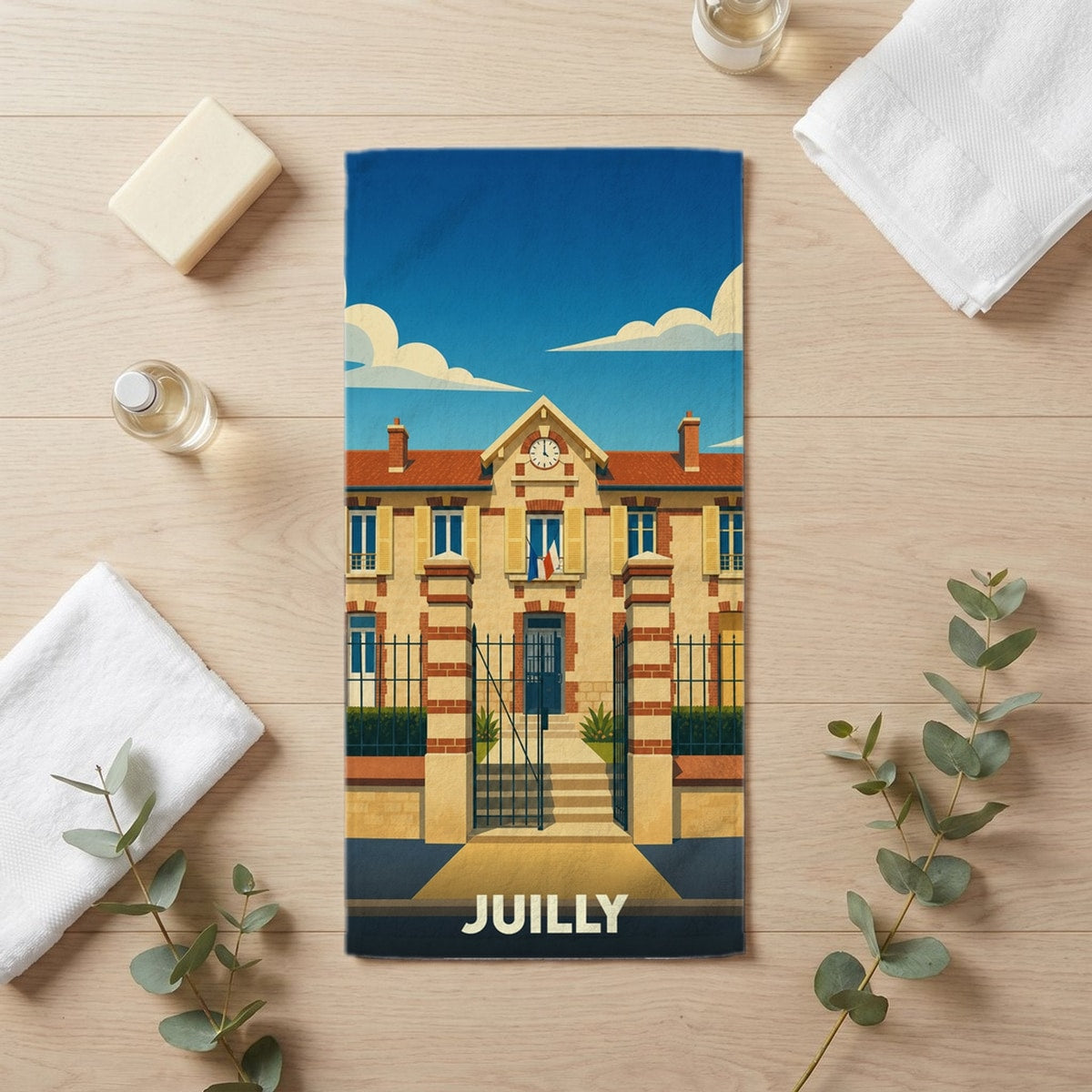 Serviette de bain 30 cm x 60 cm souvenir de Juilly