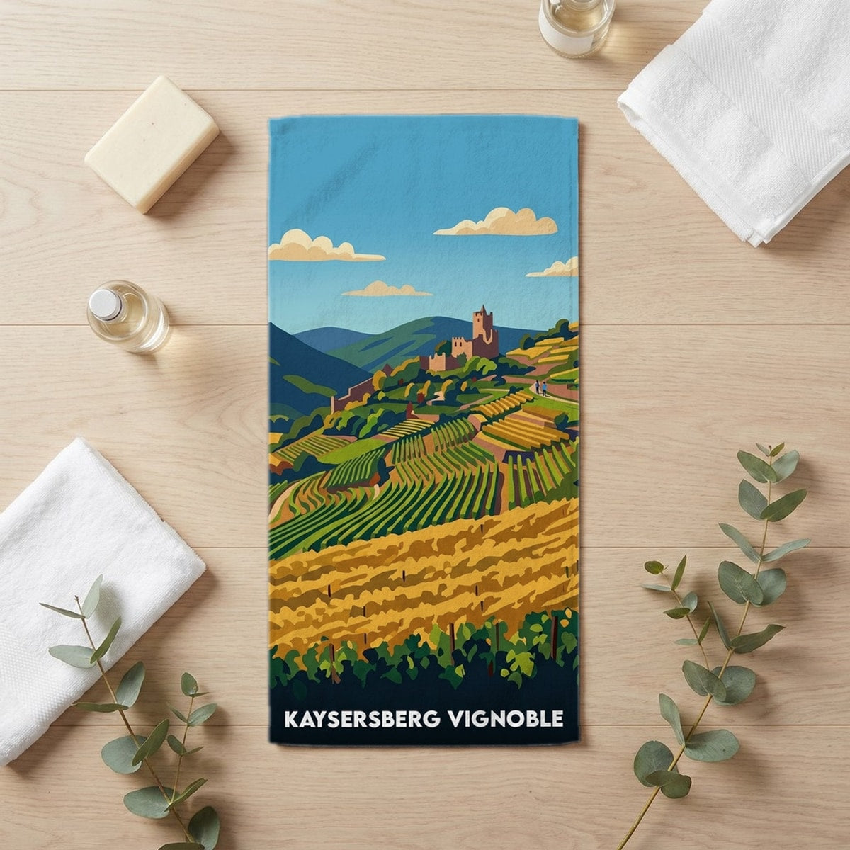 Serviette de bain 30 cm x 60 cm souvenir de Kaysersberg Vignoble