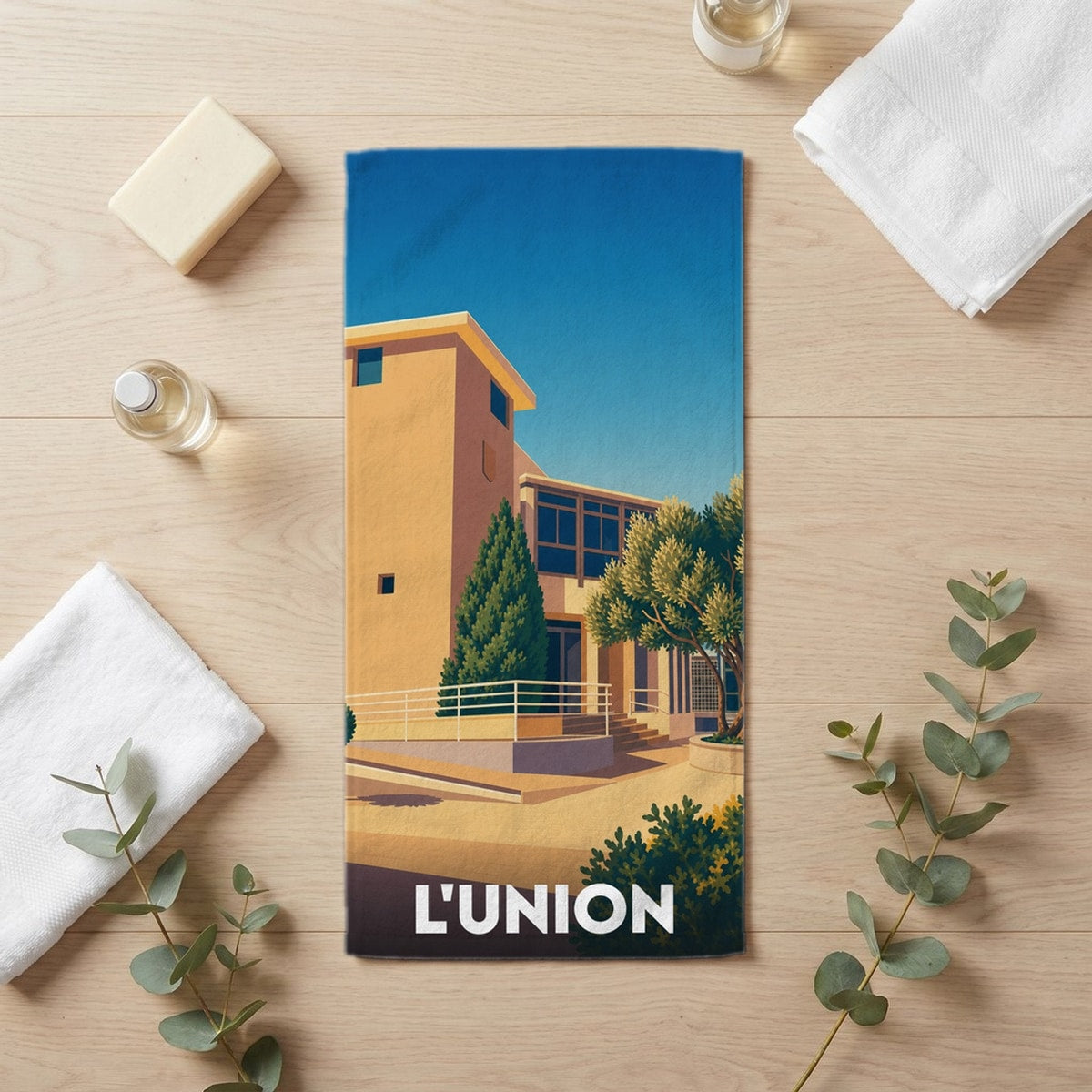 Serviette de bain 30 cm x 60 cm souvenir de L'Union