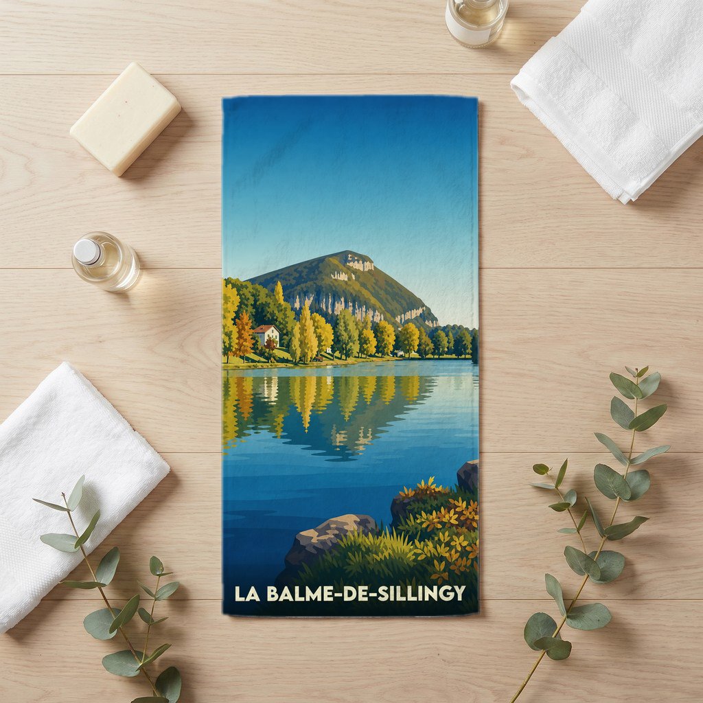 Serviette de bain 30 cm x 60 cm souvenir de La Balme-de-Sillingy