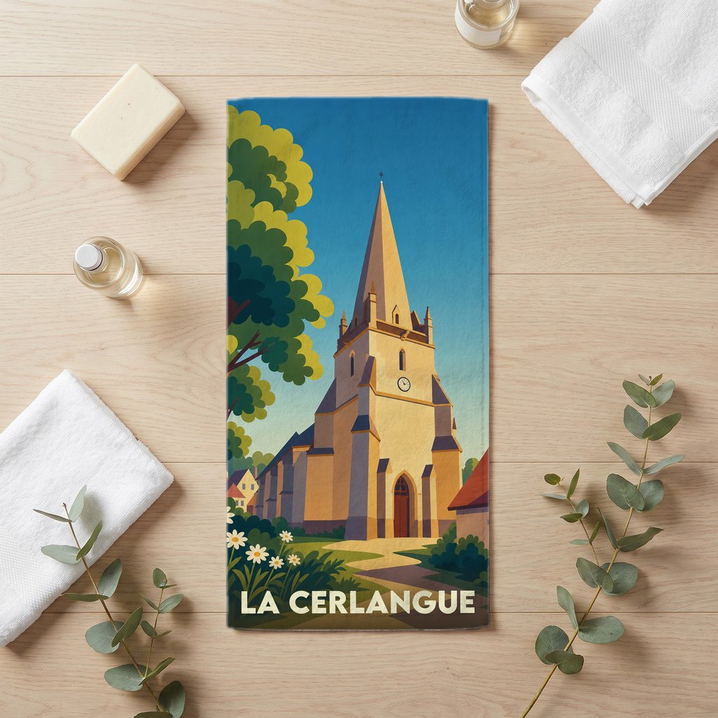 Serviette de bain 30 cm x 60 cm souvenir de La Cerlangue