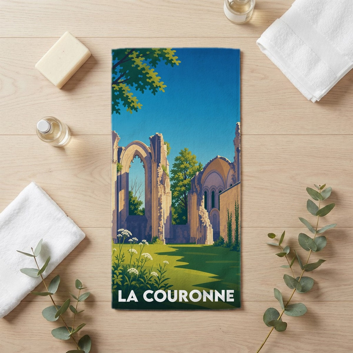Serviette de bain 30 cm x 60 cm souvenir de La Couronne