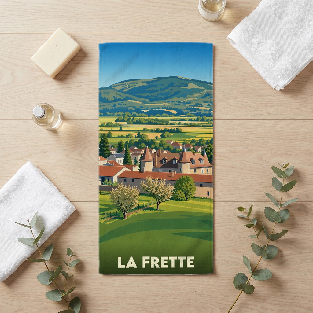Serviette de bain 30 cm x 60 cm souvenir de La Frette