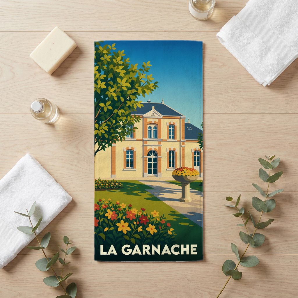 Serviette de bain 30 cm x 60 cm souvenir de La Garnache