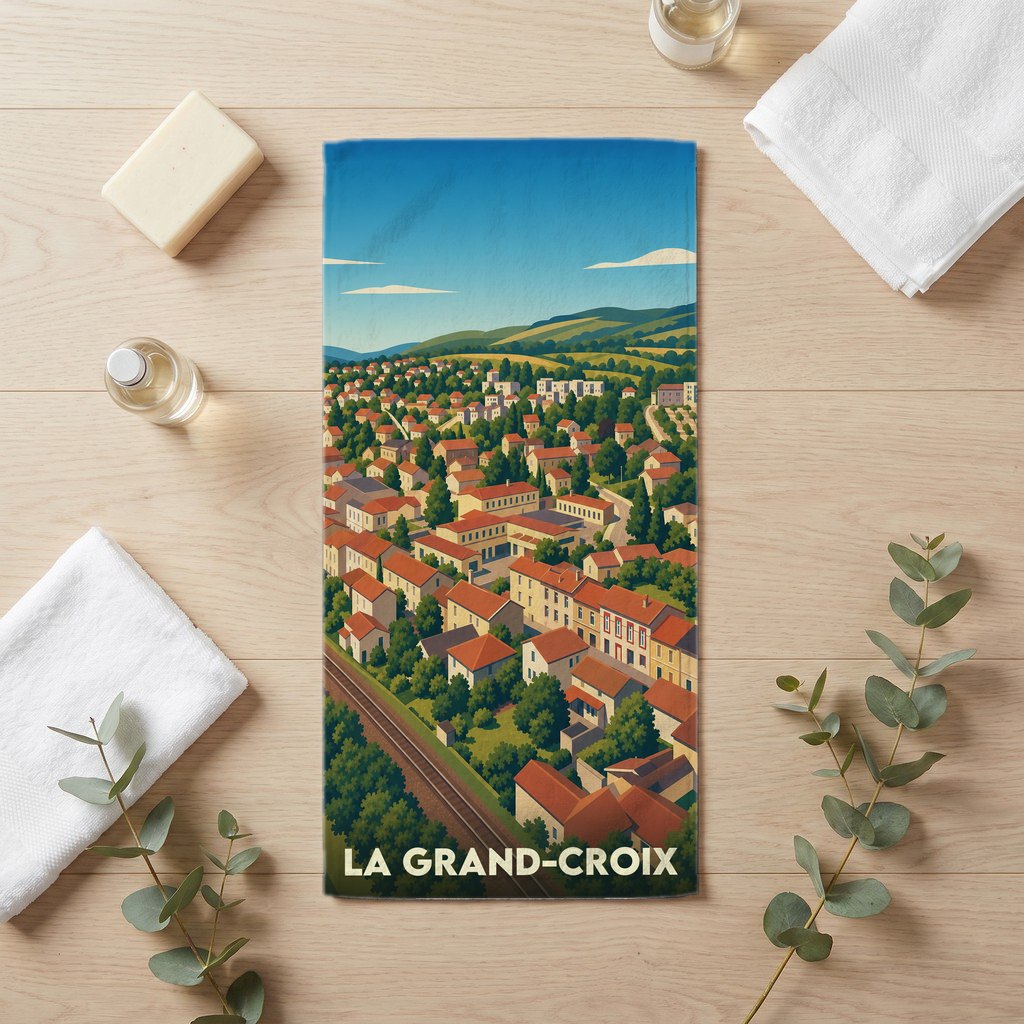 Serviette de bain 30 cm x 60 cm souvenir de La Grand-Croix