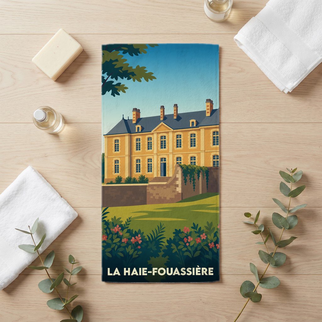 Serviette de bain 30 cm x 60 cm souvenir de La Haie-Fouassière