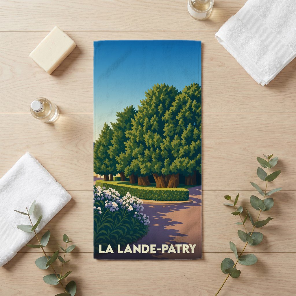 Serviette de bain 30 cm x 60 cm souvenir de La Lande-Patry