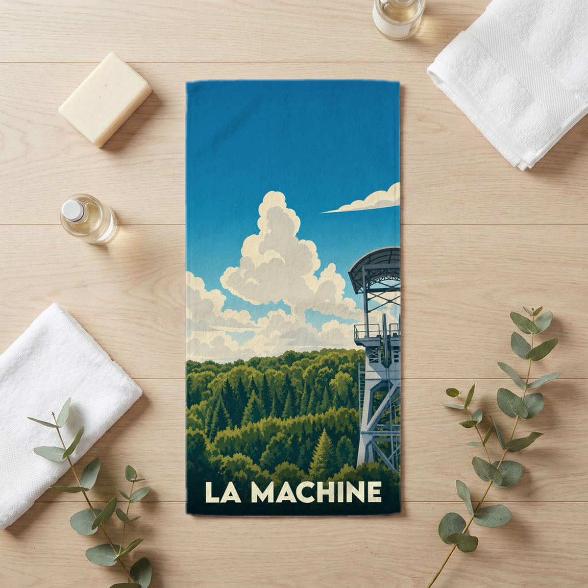 Serviette de bain 30 cm x 60 cm souvenir de La Machine
