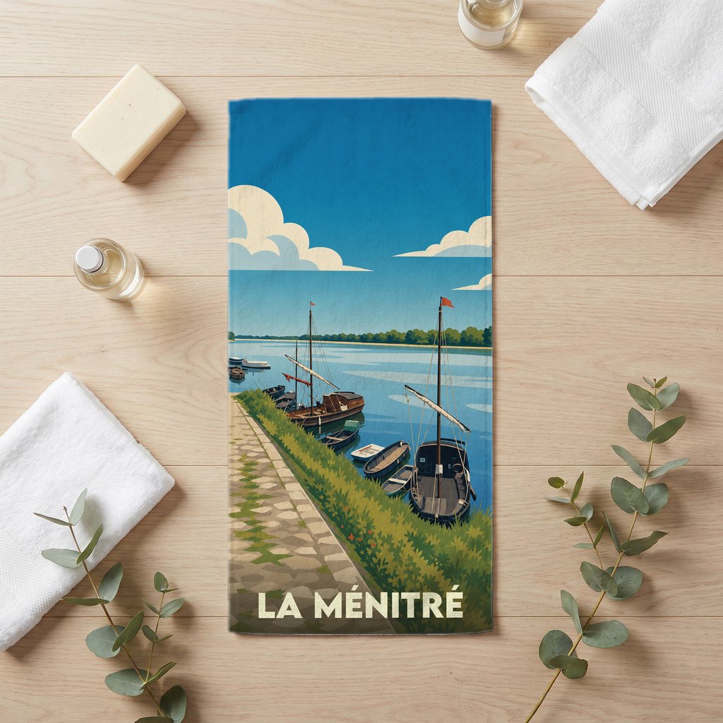 Serviette de bain 30 cm x 60 cm souvenir de La Ménitré