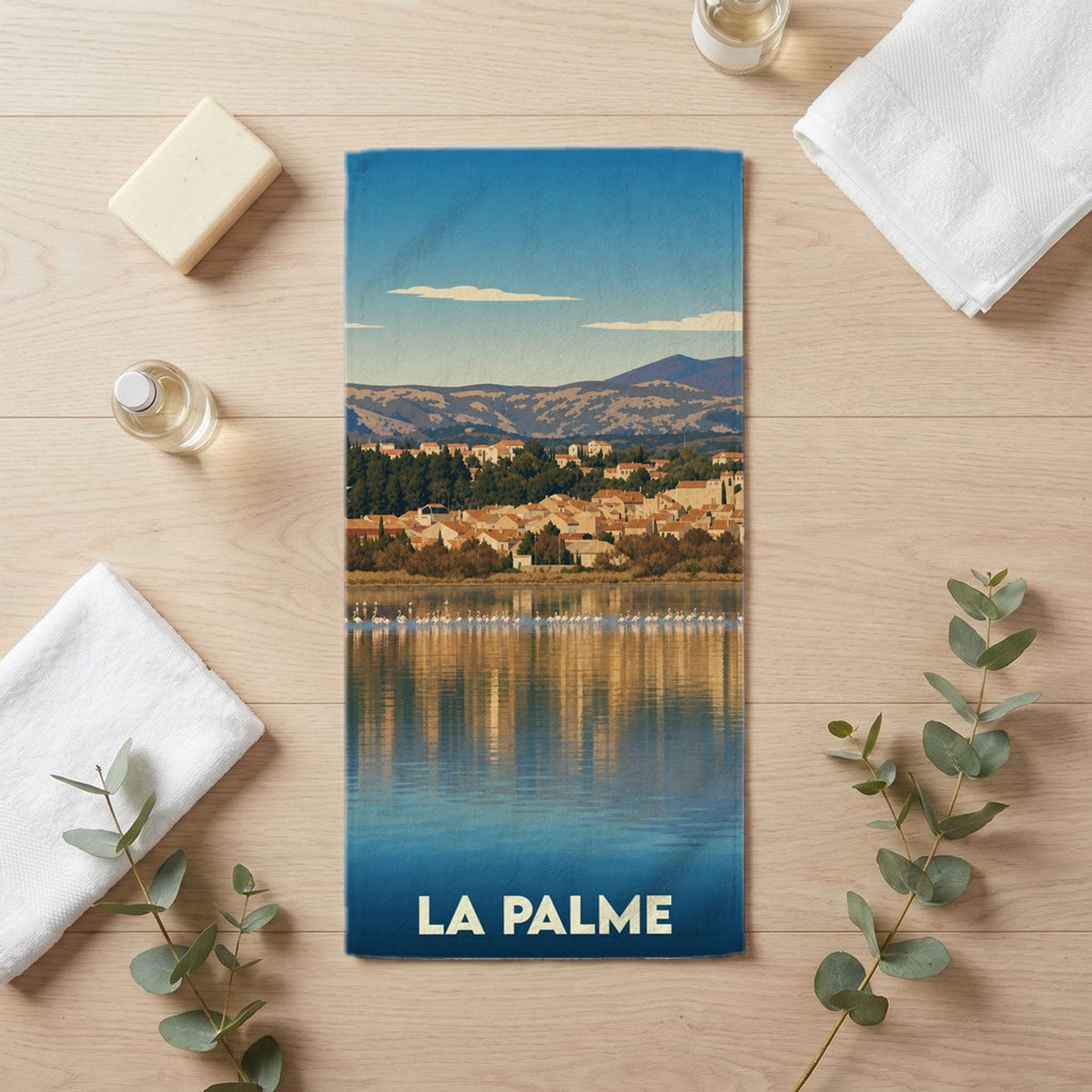 Serviette de bain 30 cm x 60 cm souvenir de La Palme