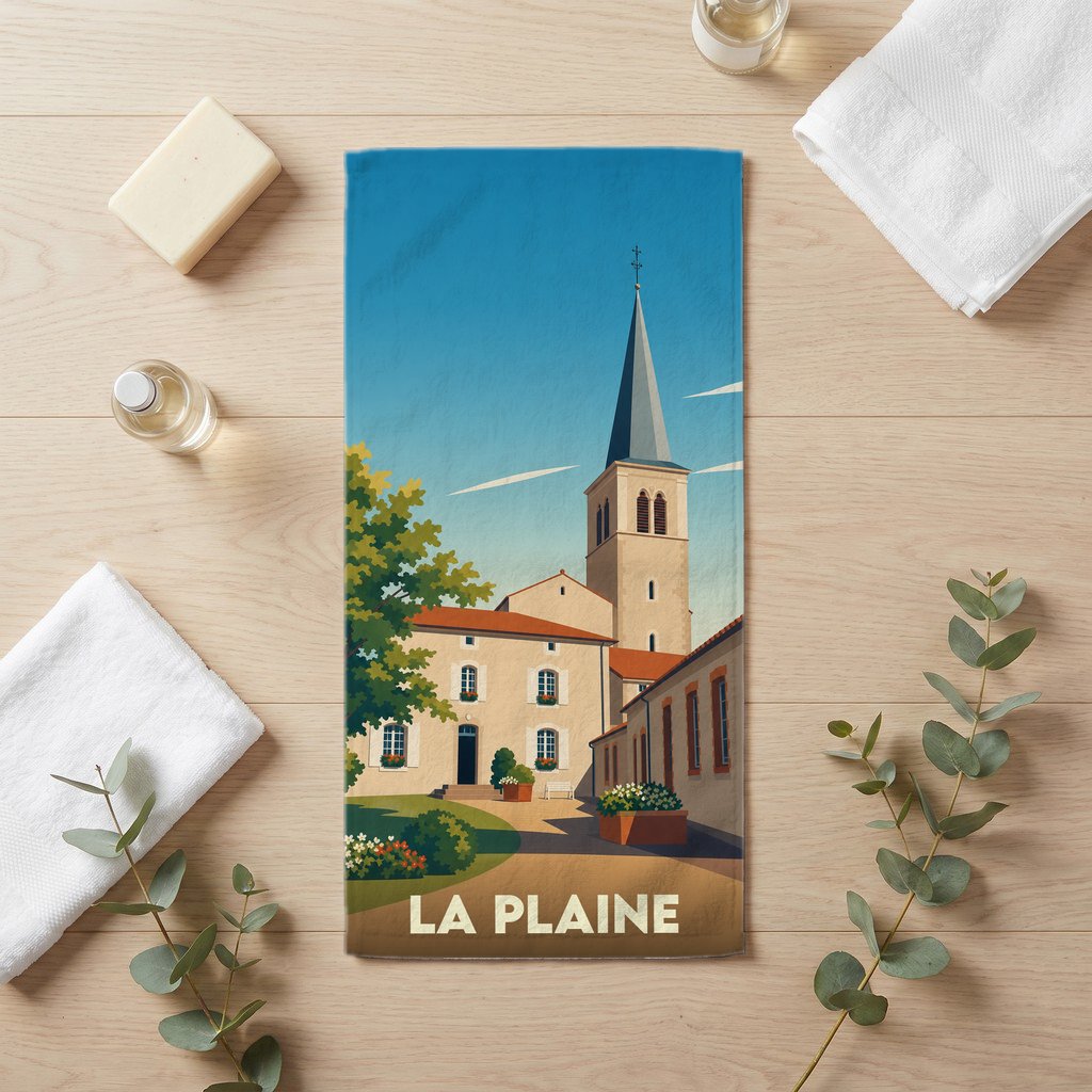 Serviette de bain 30 cm x 60 cm souvenir de La Plaine