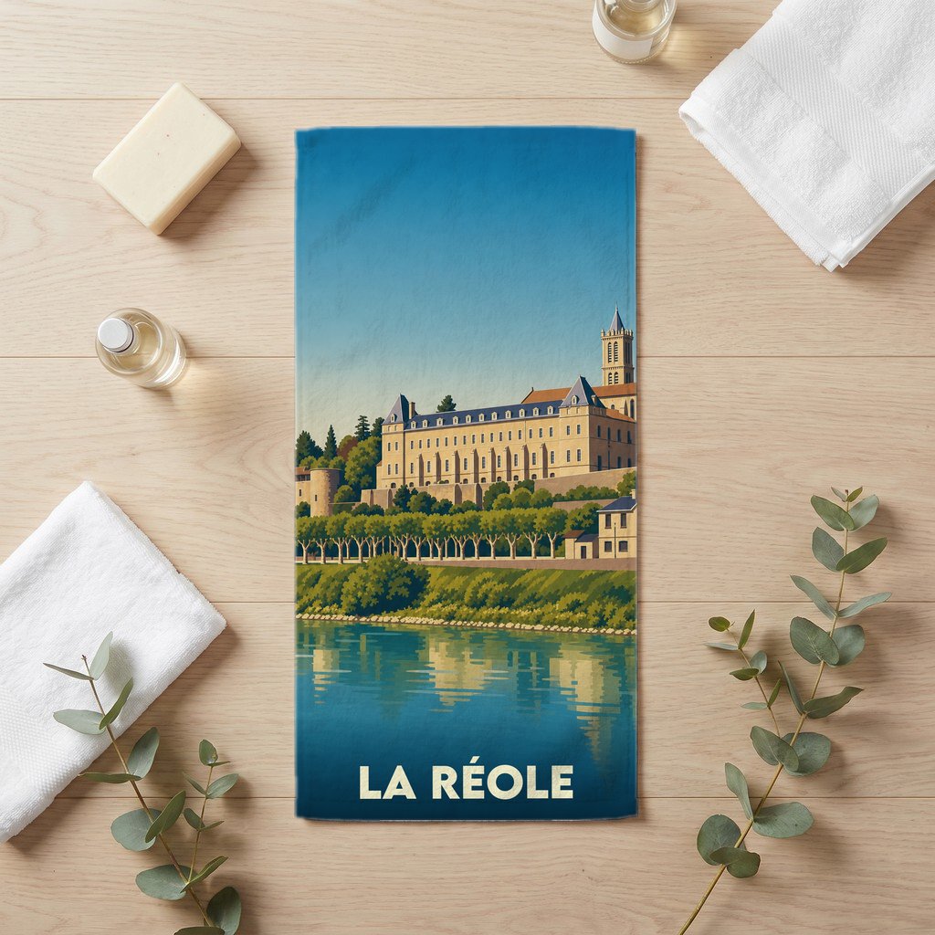 Serviette de bain 30 cm x 60 cm souvenir de La Réole