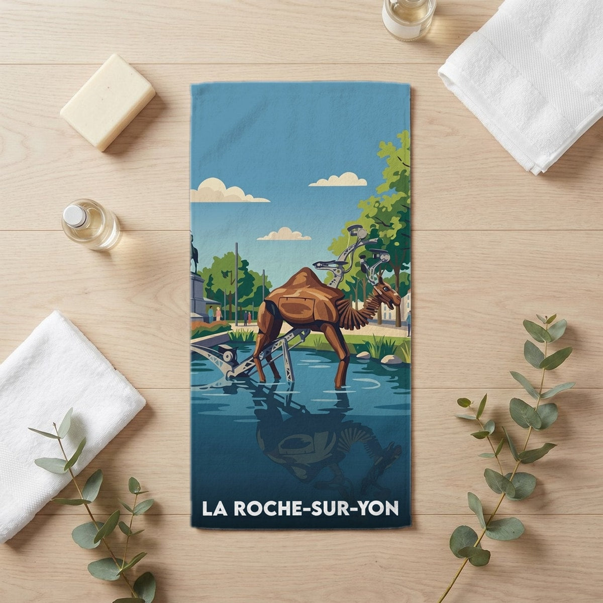 Serviette de bain 30 cm x 60 cm souvenir de La Roche-sur-Yon