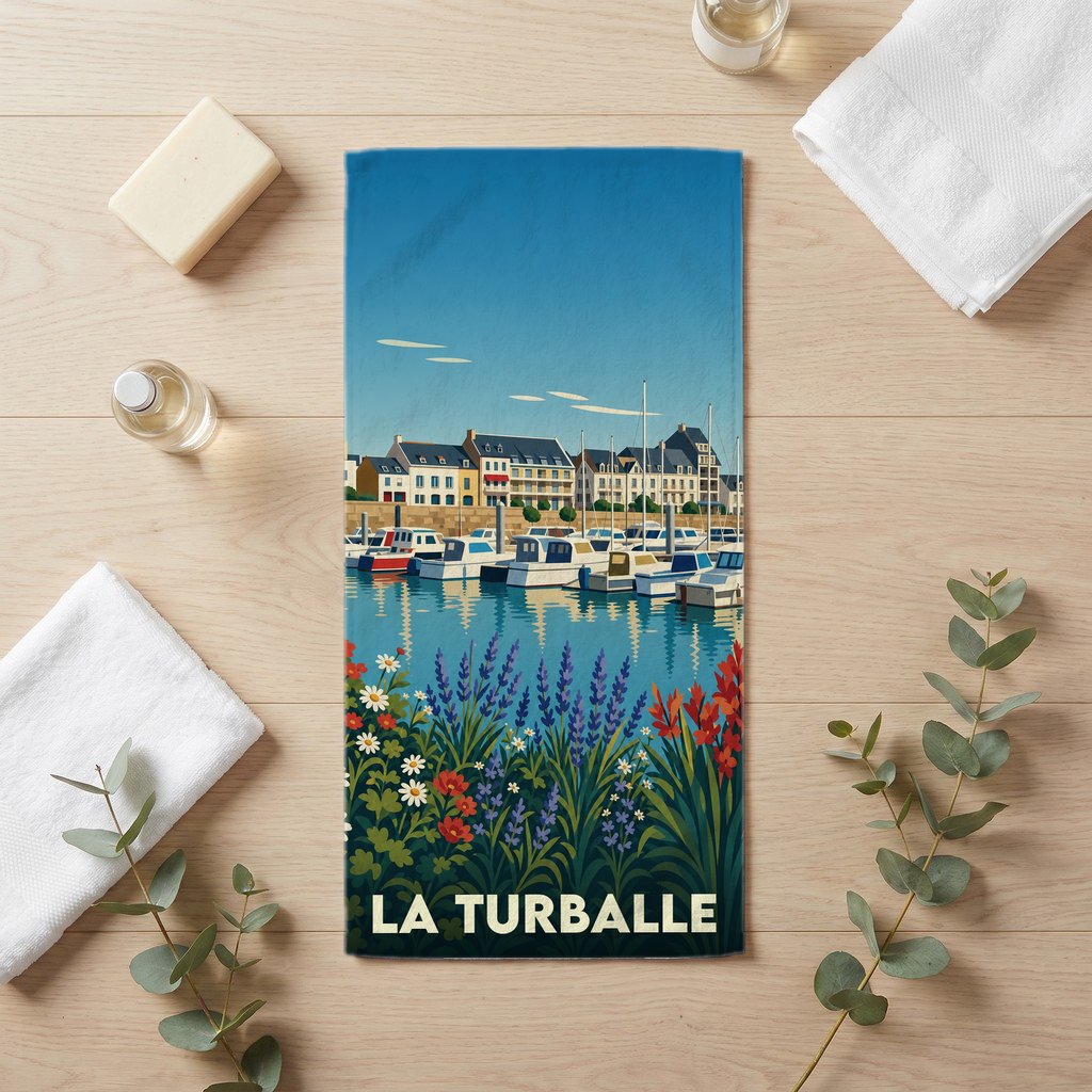 Serviette de bain 30 cm x 60 cm souvenir de La Turballe