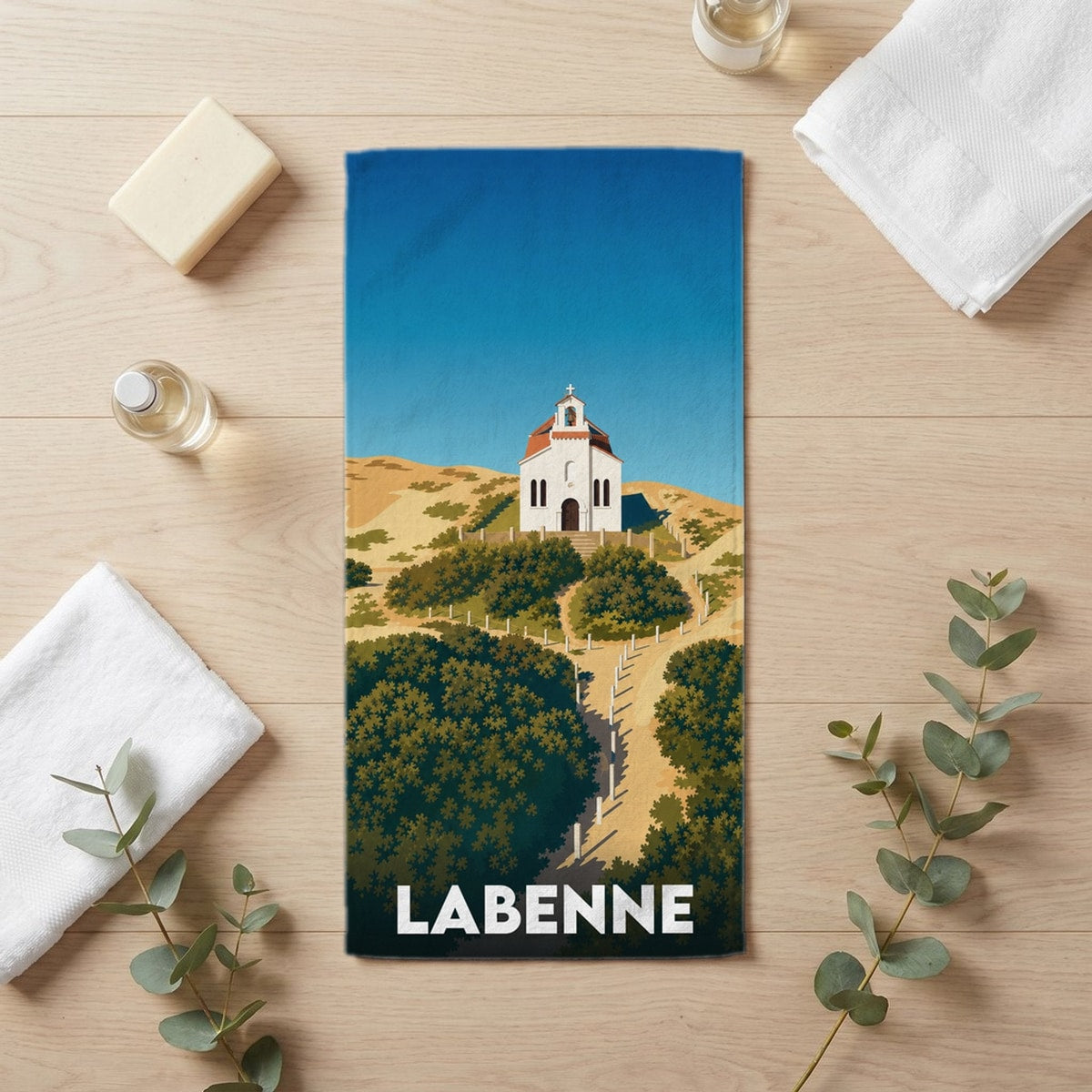 Serviette de bain 30 cm x 60 cm souvenir de Labenne