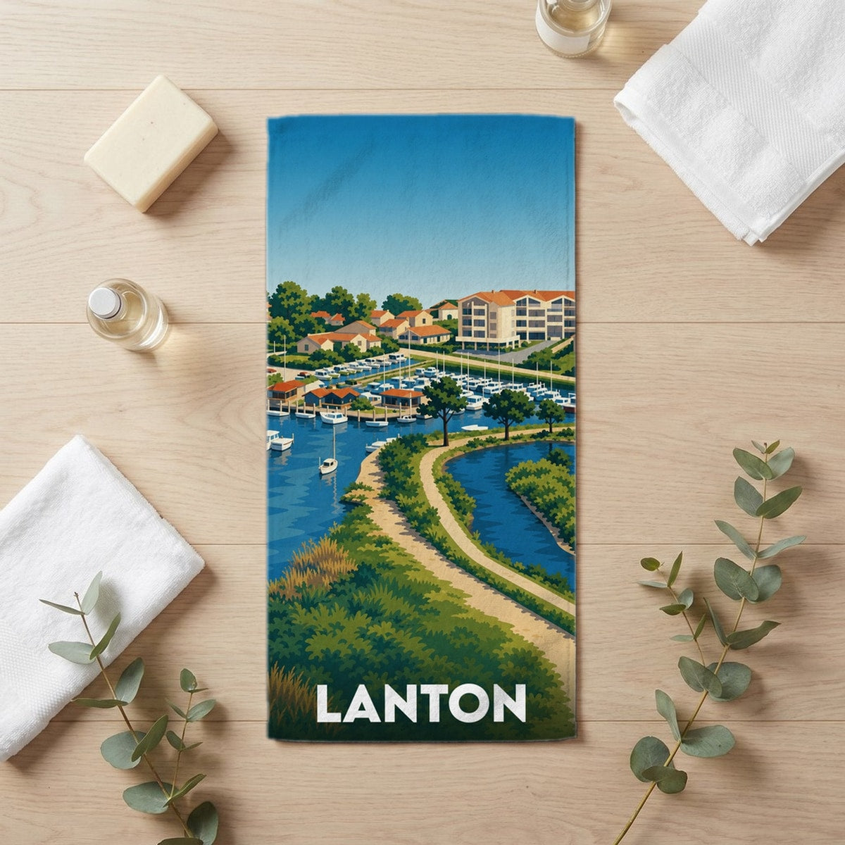Serviette de bain 30 cm x 60 cm souvenir de Lanton