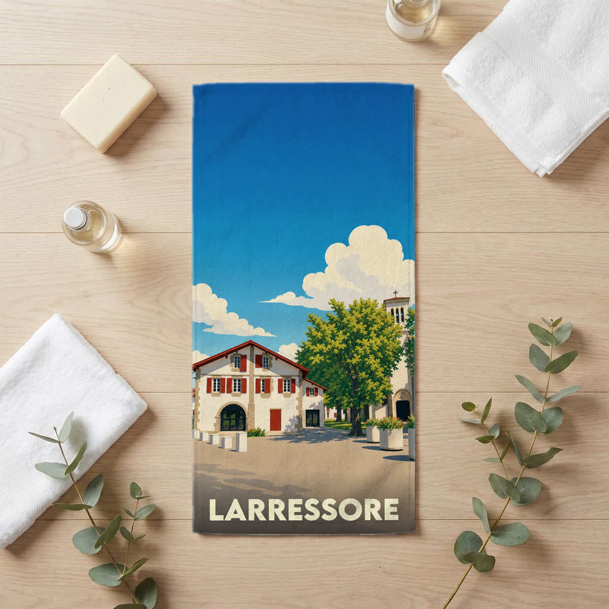 Serviette de bain 30 cm x 60 cm souvenir de Larressore