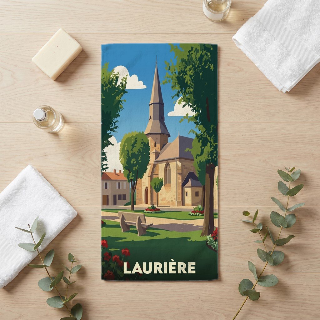 Serviette de bain 30 cm x 60 cm souvenir de Laurière