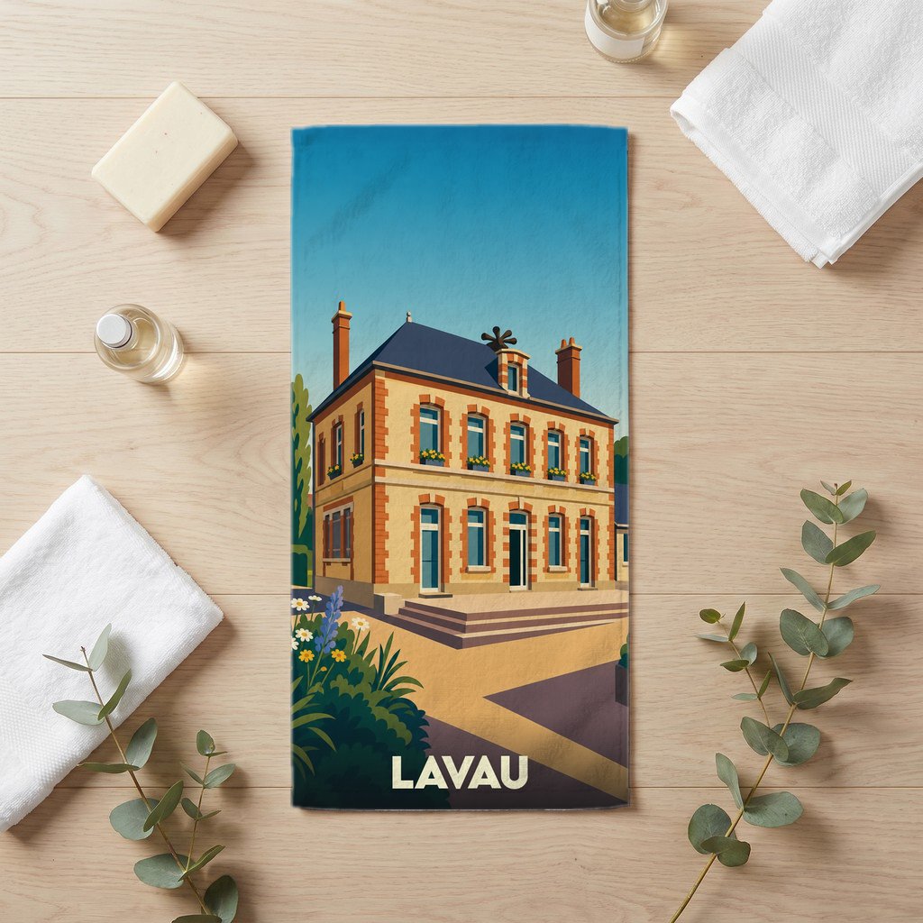 Serviette de bain 30 cm x 60 cm souvenir de Lavau
