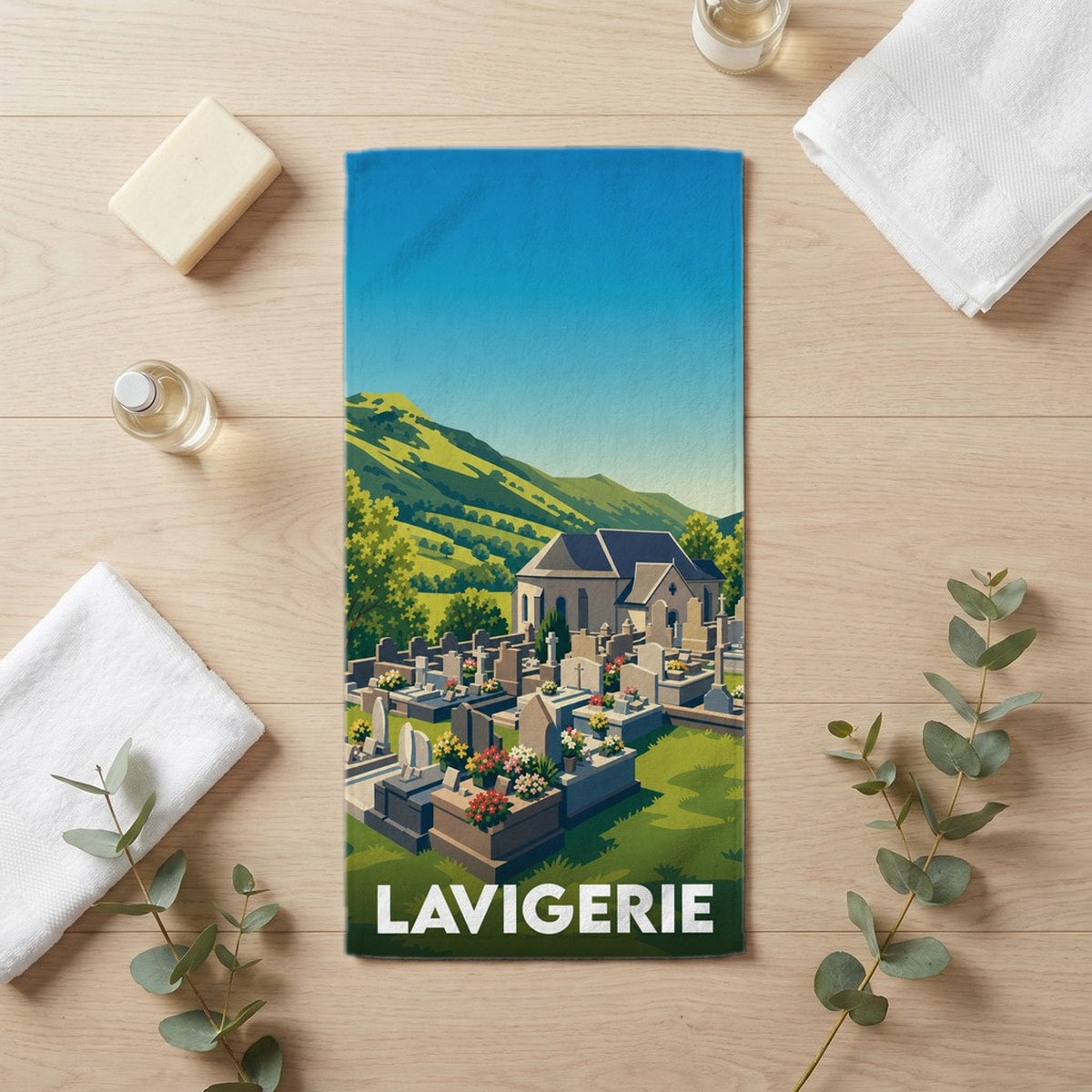 Serviette de bain 30 cm x 60 cm souvenir de Lavigerie