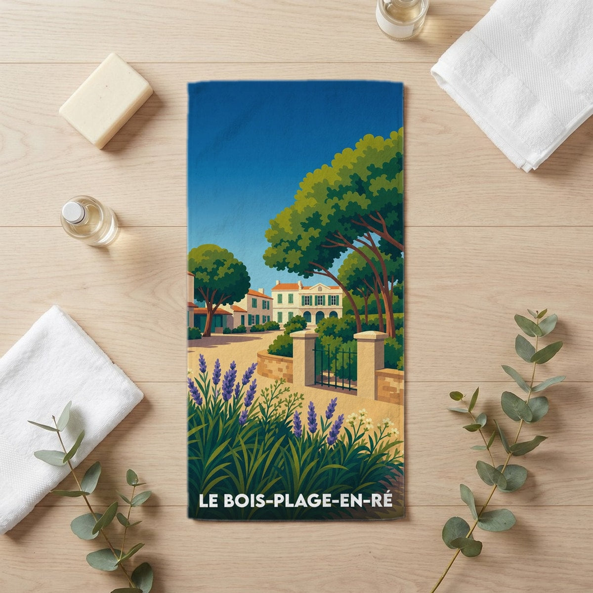 Serviette de bain 30 cm x 60 cm souvenir de Le Bois-Plage-en-Ré