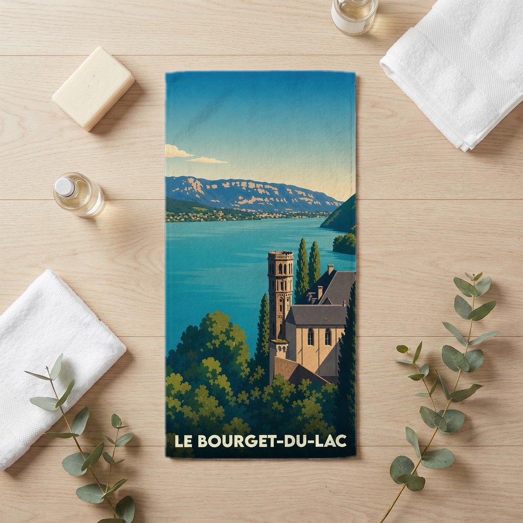 Serviette de bain 30 cm x 60 cm souvenir de Le Bourget-du-Lac