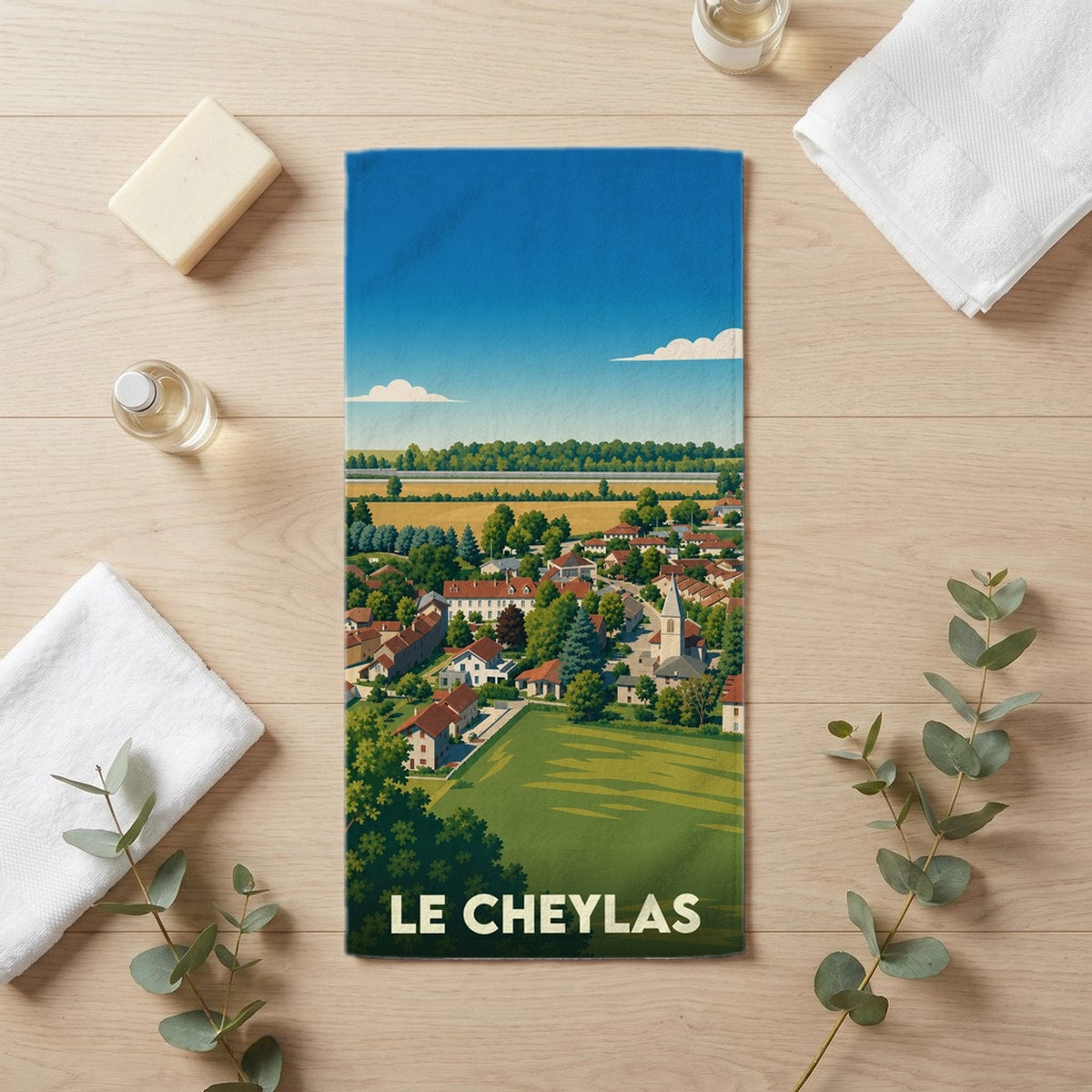 Serviette de bain 30 cm x 60 cm souvenir de Le Cheylas