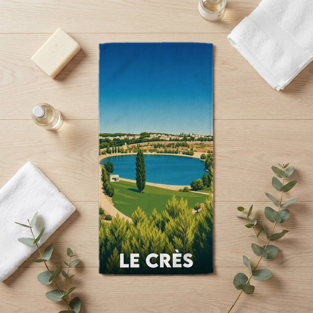 Serviette de bain 30 cm x 60 cm souvenir de Le Crès