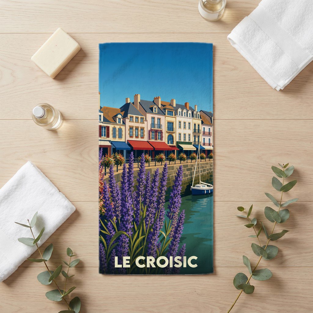 Serviette de bain 30 cm x 60 cm souvenir de Le Croisic