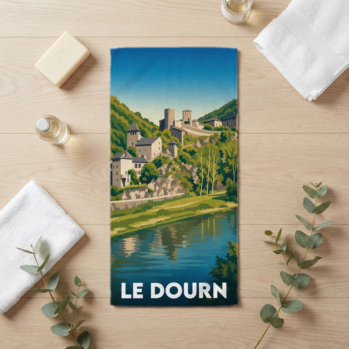 Serviette de bain 30 cm x 60 cm souvenir de Le Dourn