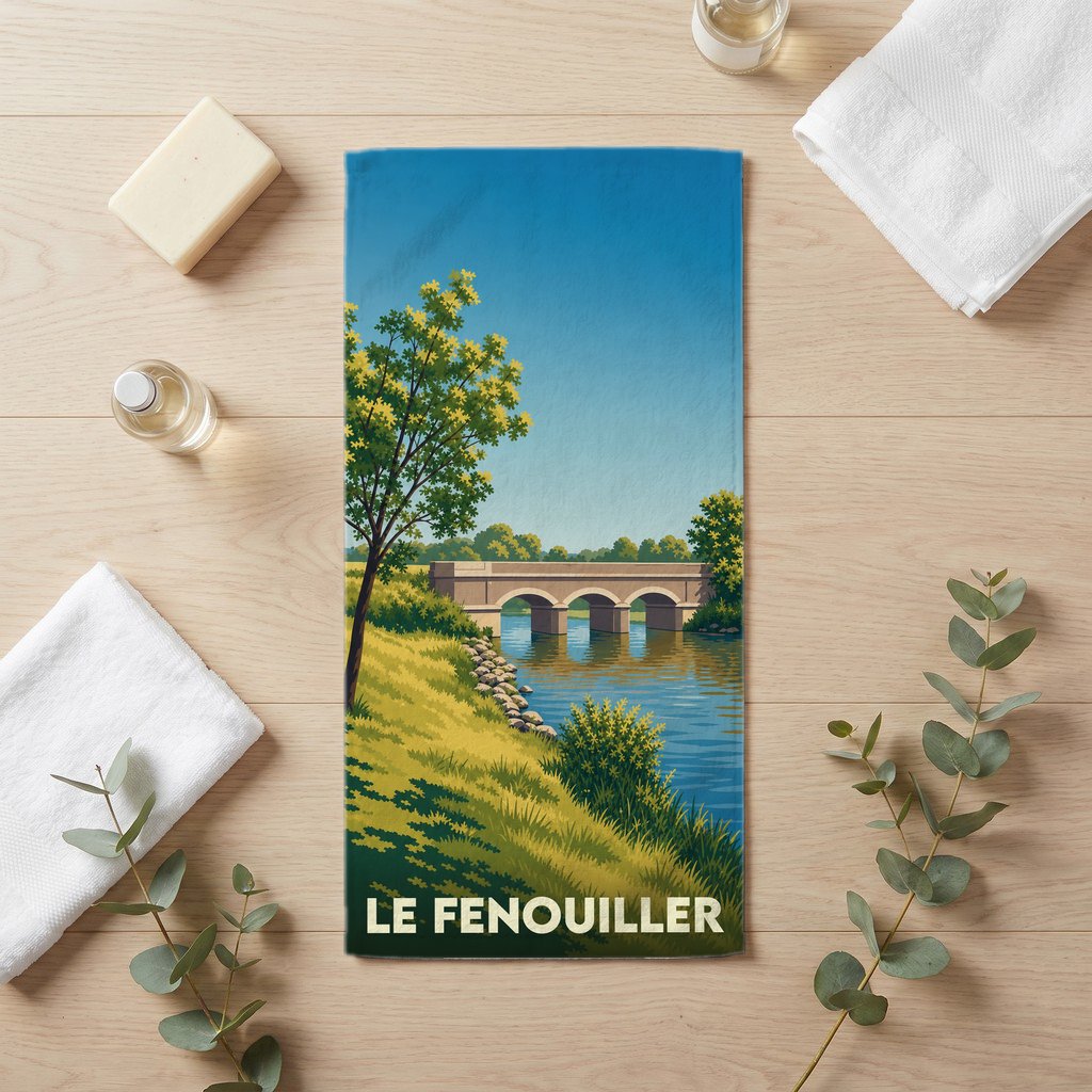 Serviette de bain 30 cm x 60 cm souvenir de Le Fenouiller