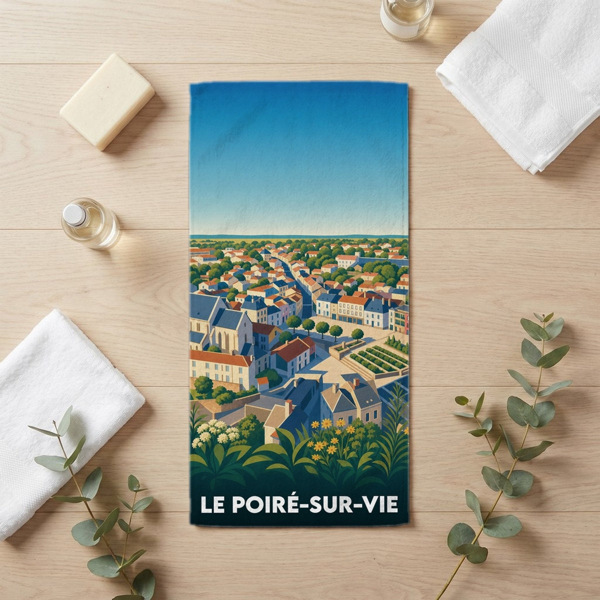 Serviette de bain 30 cm x 60 cm souvenir de Le Poiré-sur-Vie