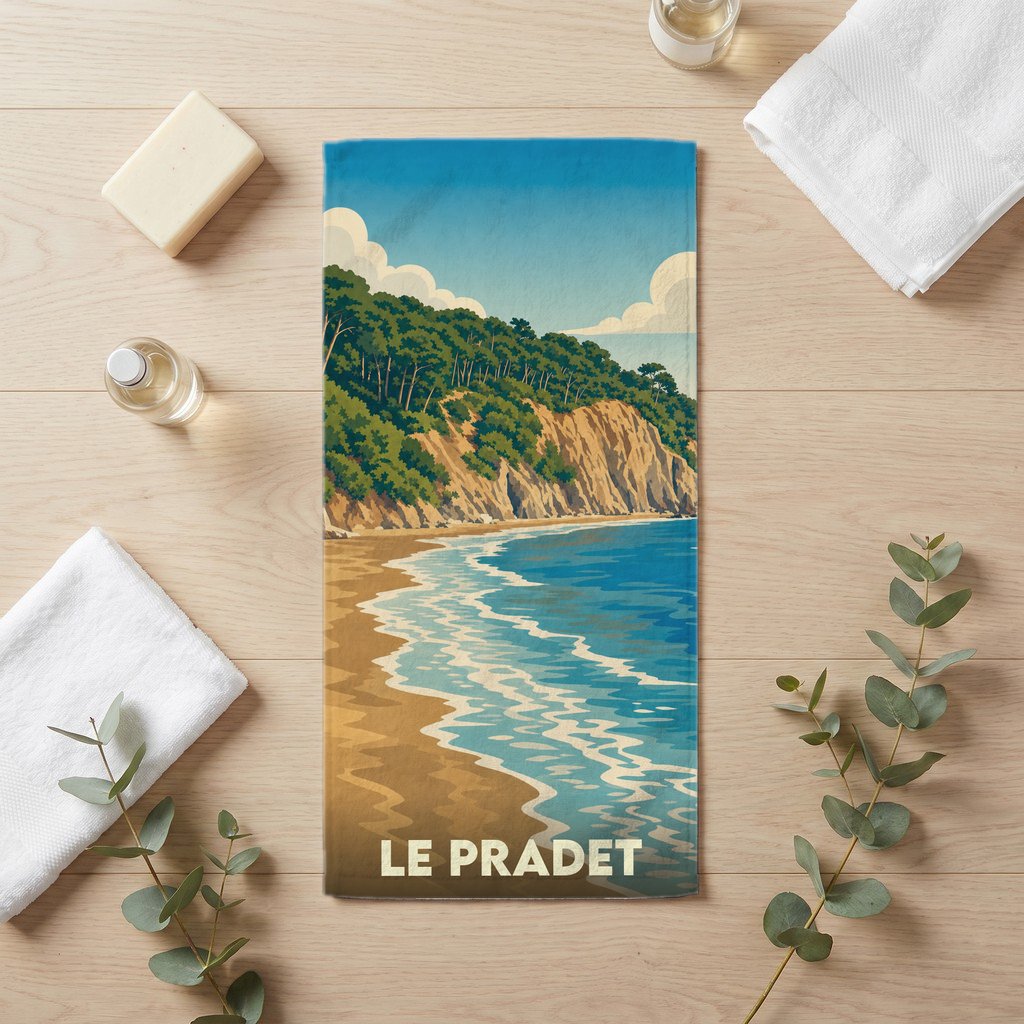 Serviette de bain 30 cm x 60 cm souvenir de Le Pradet