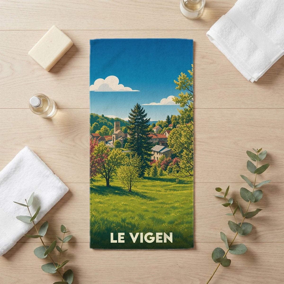 Serviette de bain 30 cm x 60 cm souvenir de Le Vigen