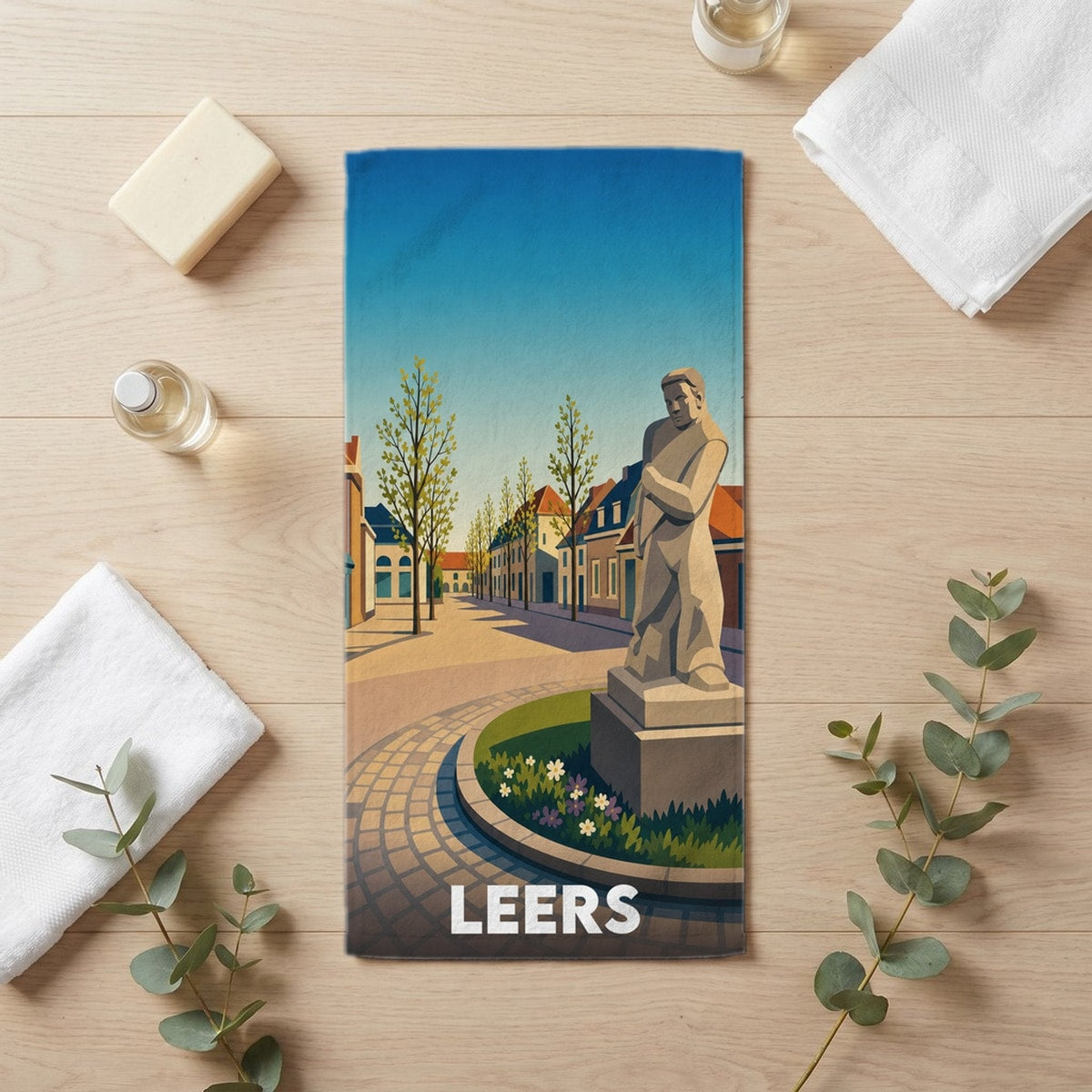 Serviette de bain 30 cm x 60 cm souvenir de Leers