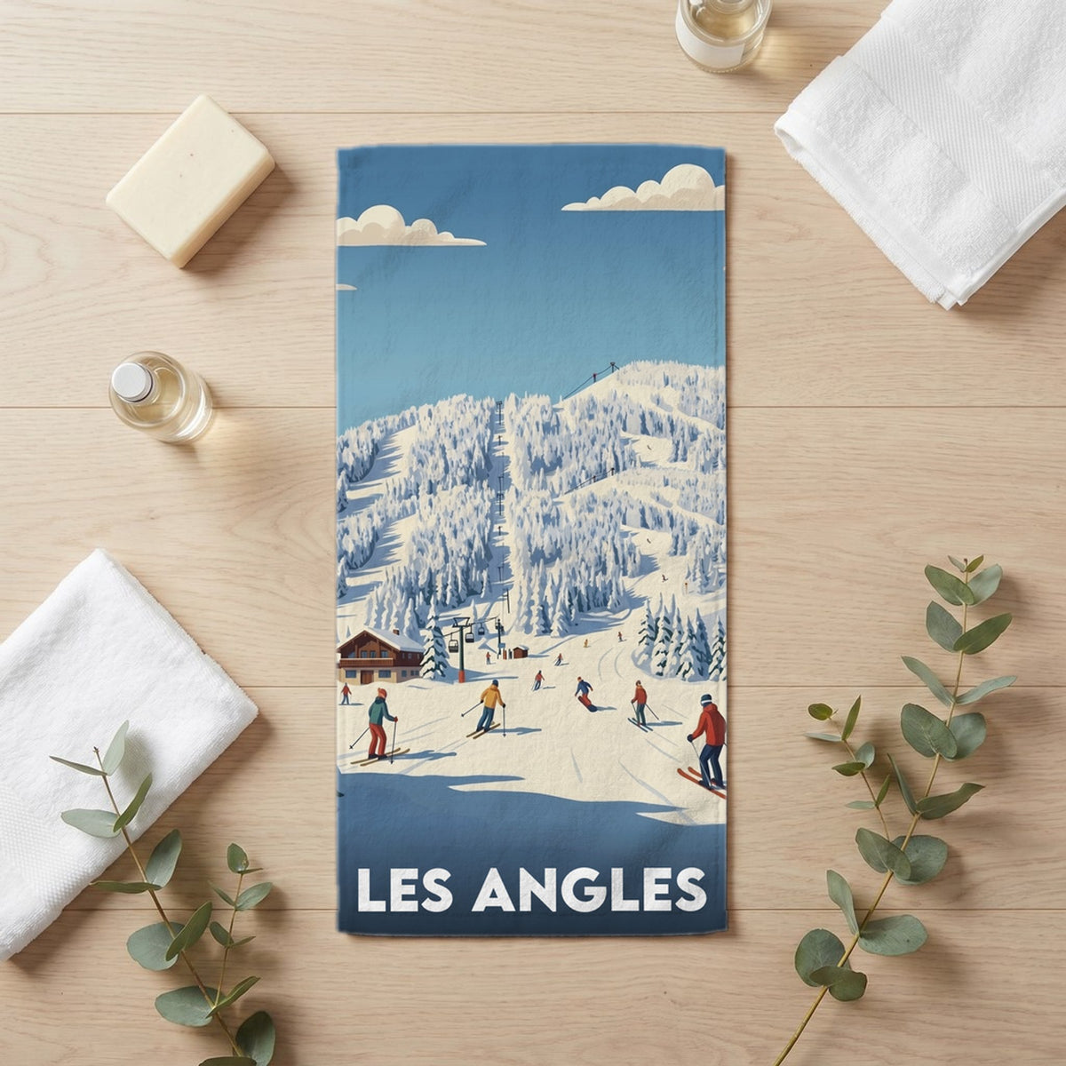 Serviette de bain 30 cm x 60 cm souvenir de Les Angles