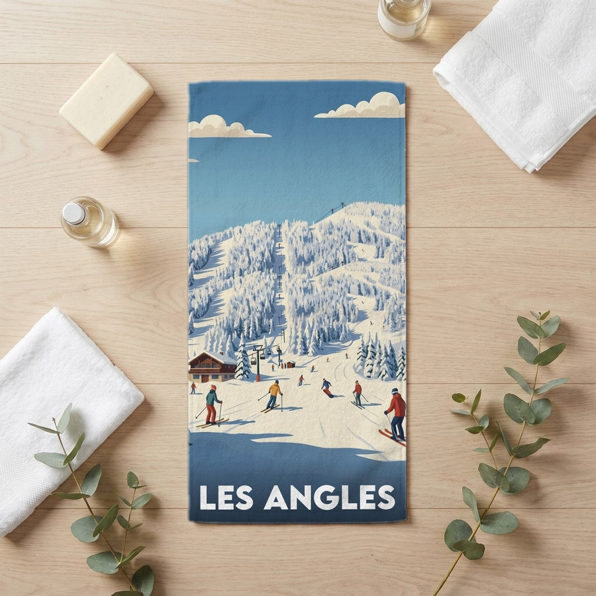 Serviette de bain 30 cm x 60 cm souvenir de Les Angles
