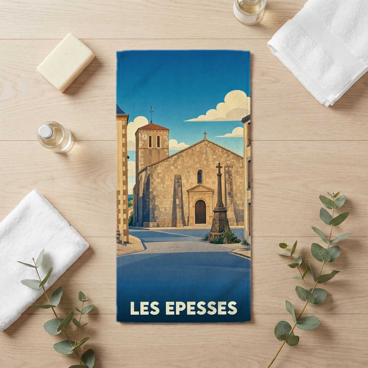 Serviette de bain 30 cm x 60 cm souvenir de Les Epesses
