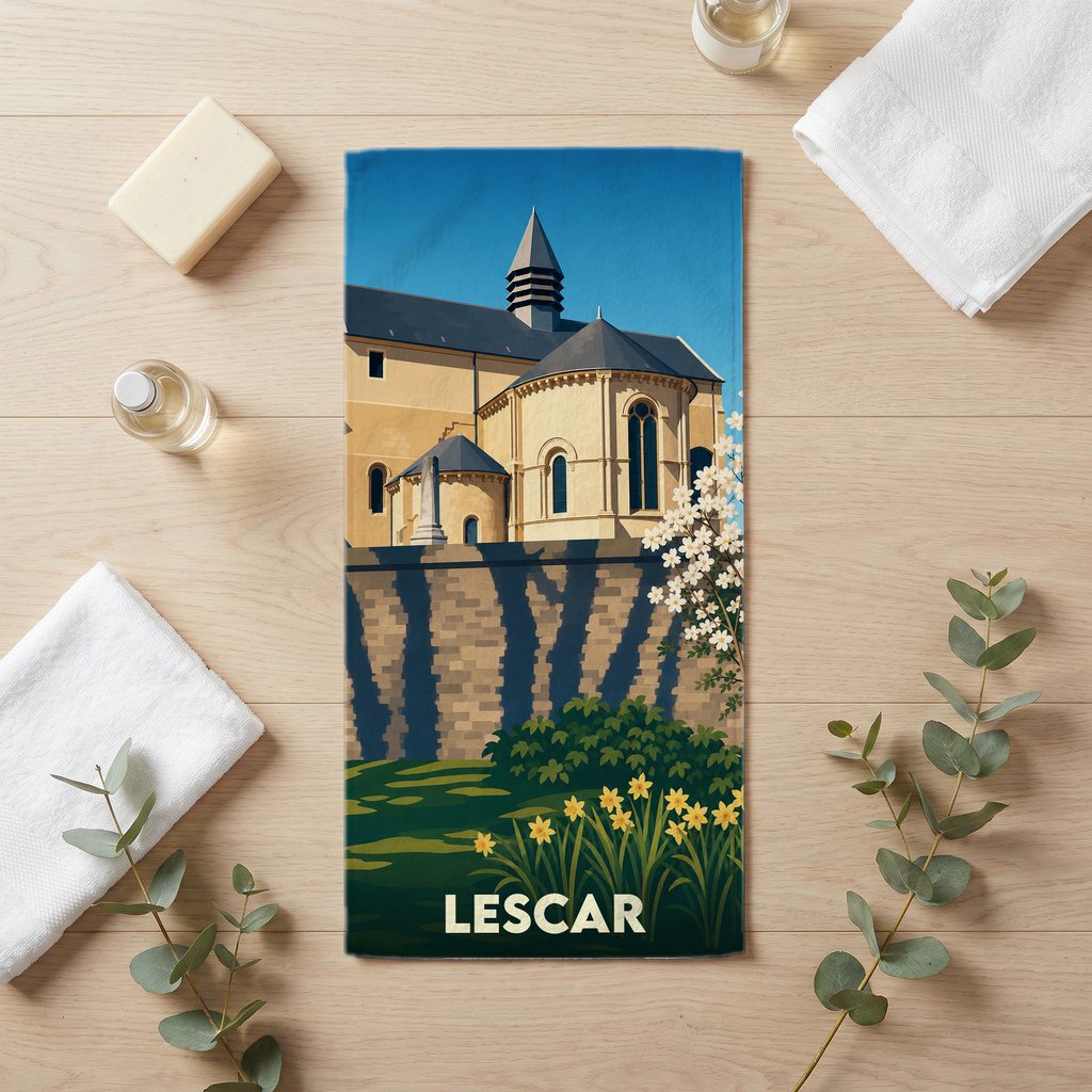 Serviette de bain 30 cm x 60 cm souvenir de Lescar