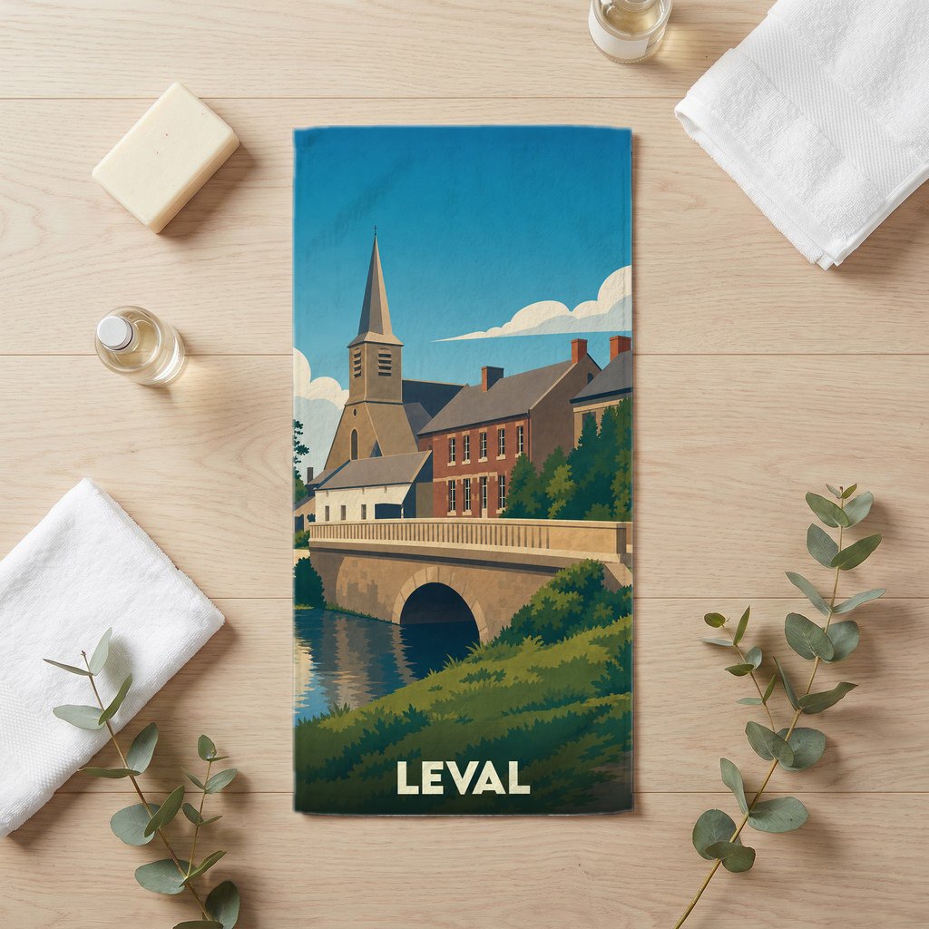 Serviette de bain 30 cm x 60 cm souvenir de Leval