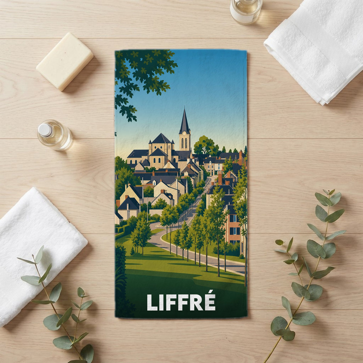 Serviette de bain 30 cm x 60 cm souvenir de Liffré