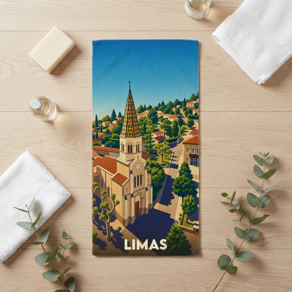 Serviette de bain 30 cm x 60 cm souvenir de Limas