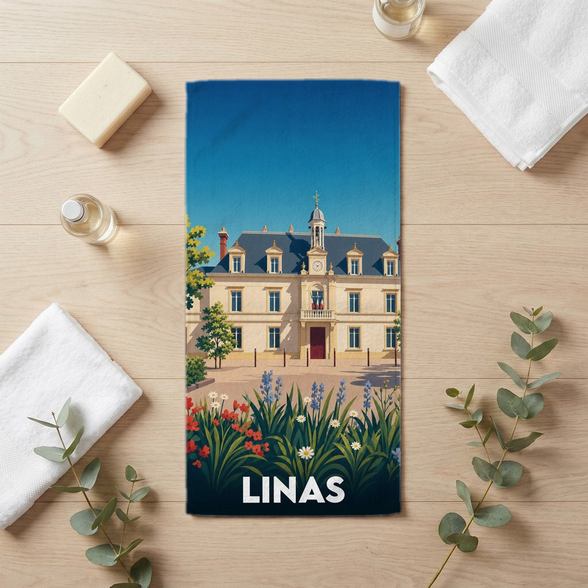 Serviette de bain 30 cm x 60 cm souvenir de Linas