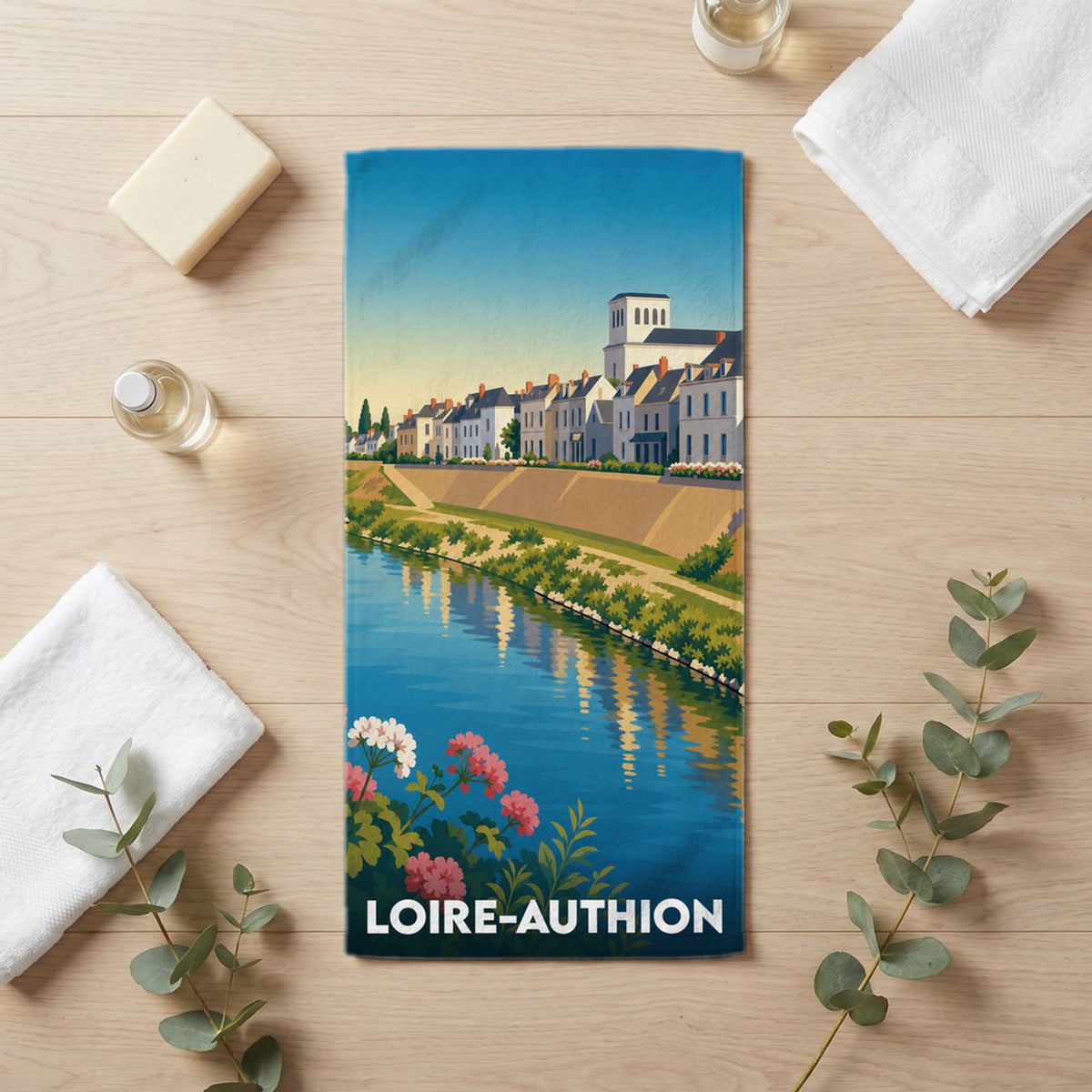 Serviette de bain 30 cm x 60 cm souvenir de Loire-Authion