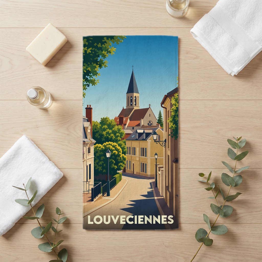 Serviette de bain 30 cm x 60 cm souvenir de Louveciennes