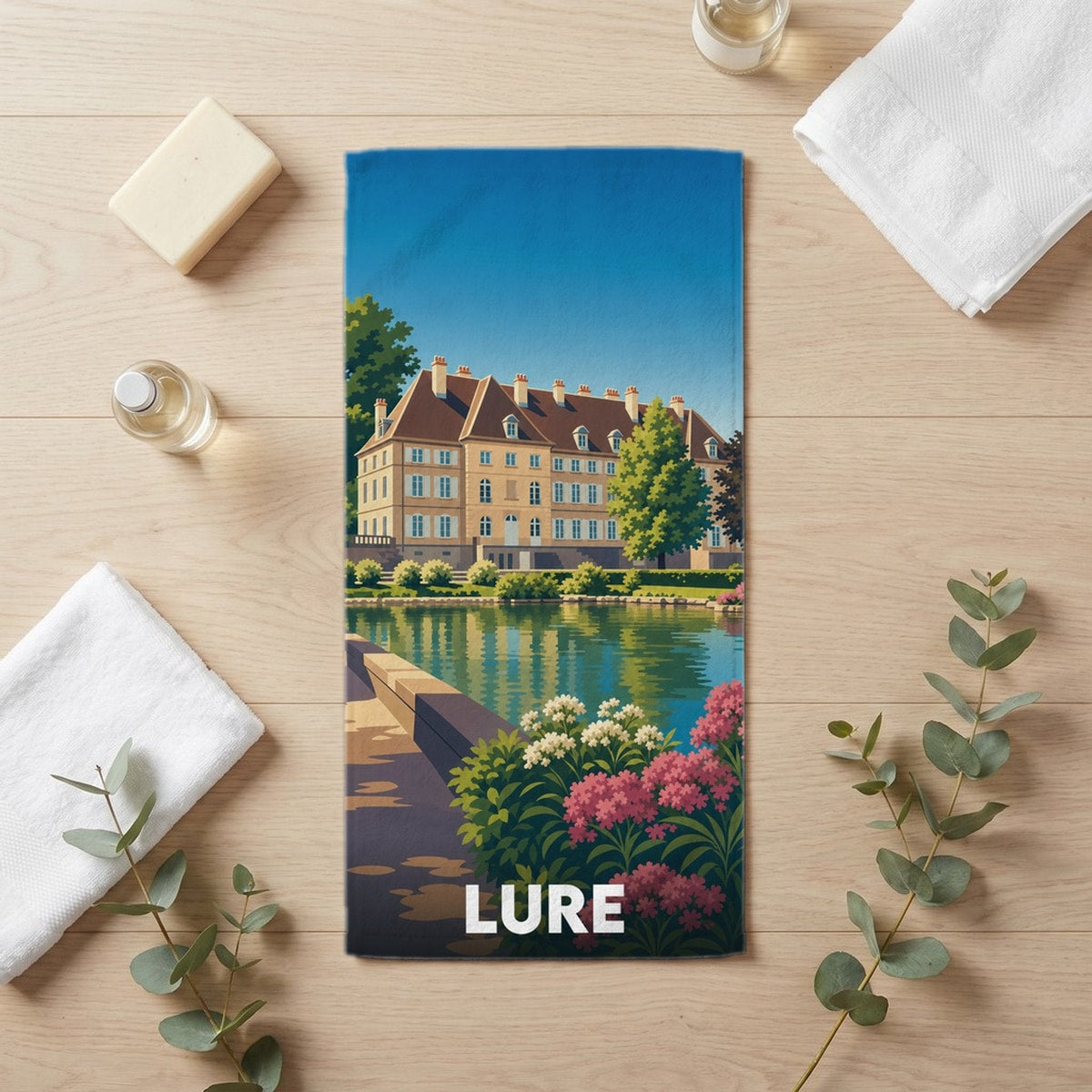 Serviette de bain 30 cm x 60 cm souvenir de Lure