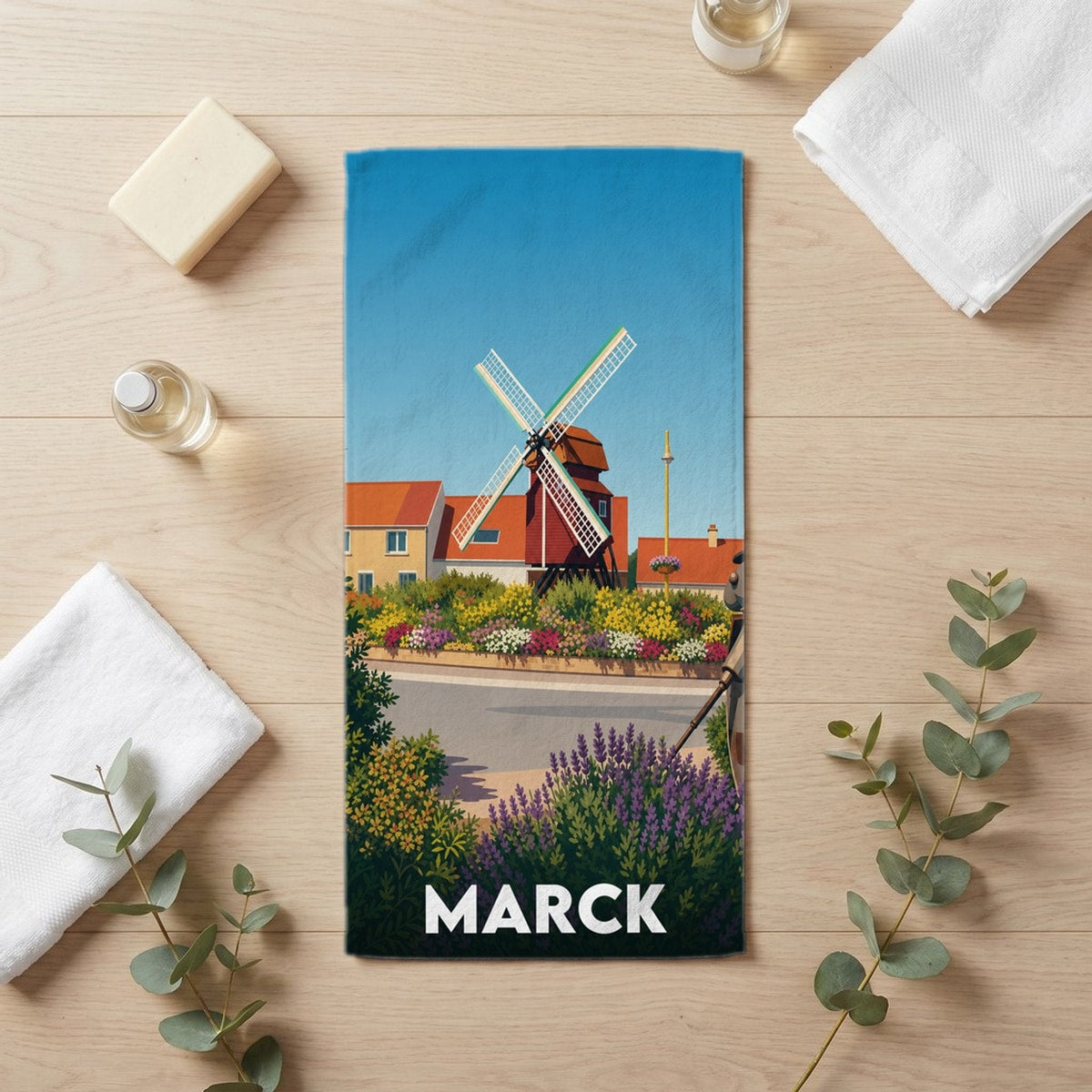 Serviette de bain 30 cm x 60 cm souvenir de Marck