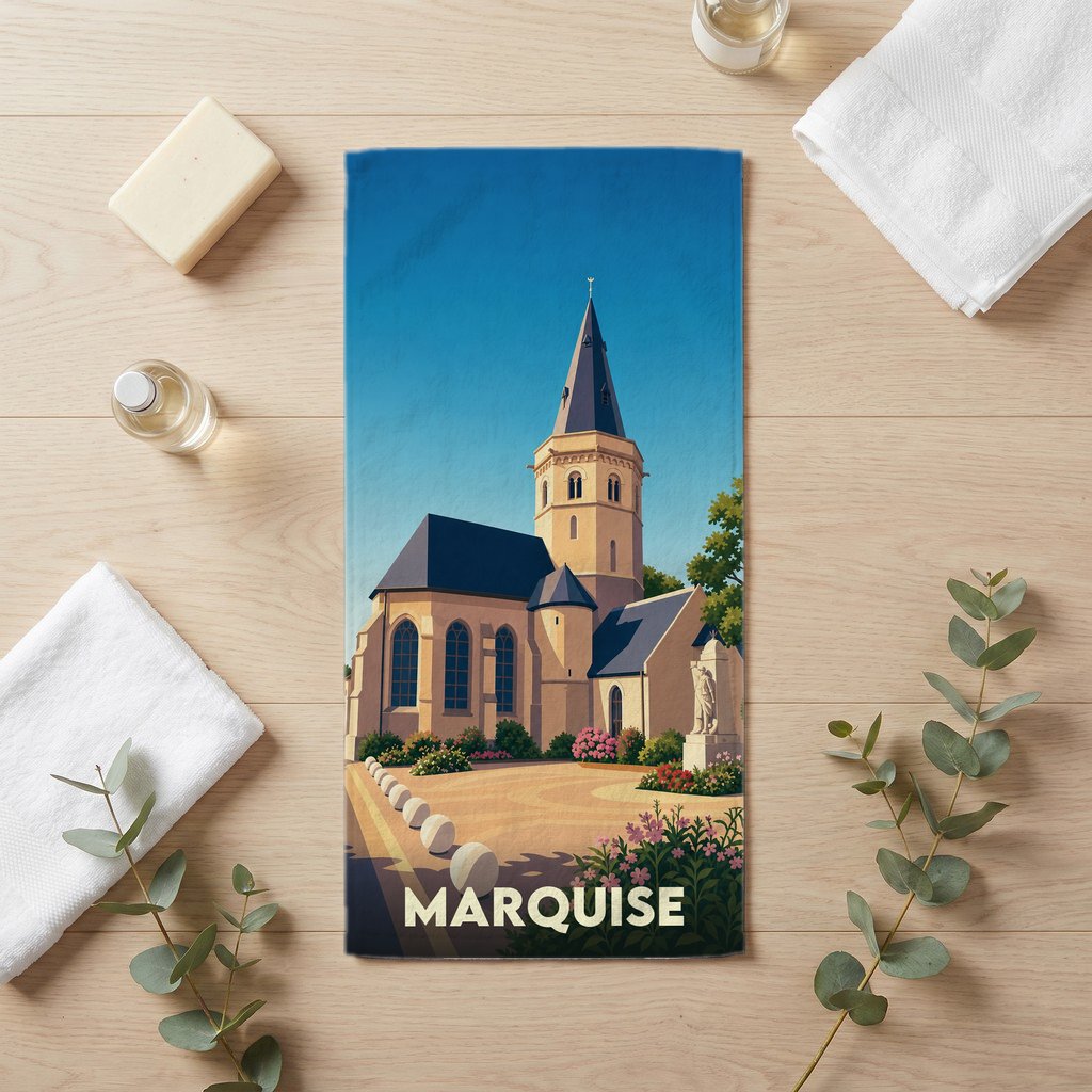 Serviette de bain 30 cm x 60 cm souvenir de Marquise
