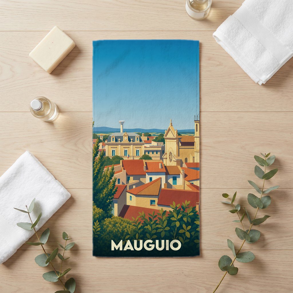 Serviette de bain 30 cm x 60 cm souvenir de Mauguio